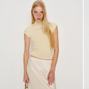 Reformation Píen Knit Top in custard